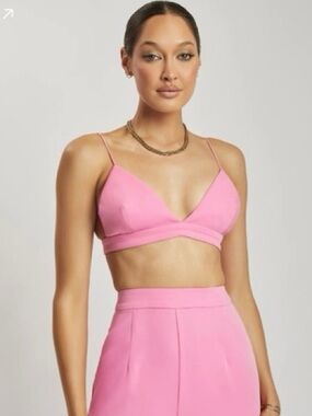 NWT the Meshki Cynthia Triangle Bralette pink XS